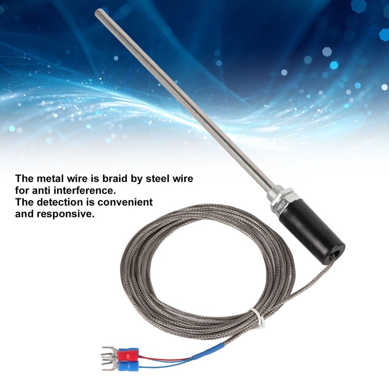 M12 Probe Thermocouple PT100 Stainless Steel Temperature Sensor Probe 200mm
