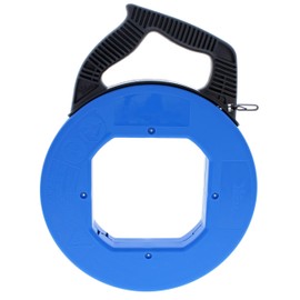 IDEAL Electrical 31-058 Blued Steel Fish Tape 100 ft. Blued Steel Fish Tape w/ Formed Hook & Tuff-Grip Pro Case, Non-Oily Finish, Laser Etched Increments