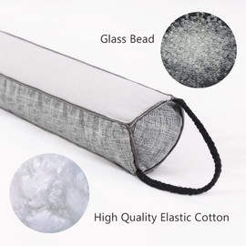 SINGINGLORY Door Draft Stopper for Bottom of Door,Weighted Door Draft Stopper,30 to 36 inches,Reduce Cold Air, Light,Soundproof Door Sweep,Machine Washable (Grey, 32Inches)