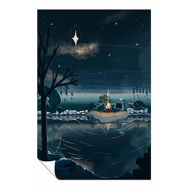 Christmas Camping Unframed Poster Print, Pictures for Home Walls, Bedroom, Living Room & Bathroom Decor 31x20cm (12x8in)