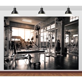 CORFOTO 7x5ft Gym Interior Backdrop Morden Style Sports Treadmill Fitness Equipment Motion Photography Background Adult Artistic Portrait Wallpaper Photo Booth Studios Props