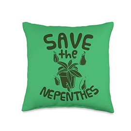 Save the Nepenthes for Lovers of Pitcher Plants Graphic Throw Pillow