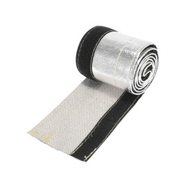 A ABSOPRO Car Heat Shroud 5/8" ID 3.2ft Aluminized Sleeving Insulated Shield Sleeve Heat Wire Shield Sleeve for 5/8" OD Fuel Lines Heat Aluminum Foil Fiberglass Silver Tone