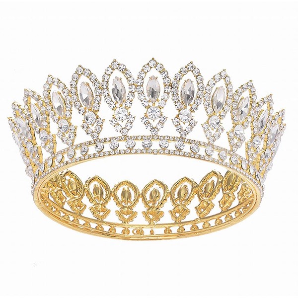 Janefashions Beautiful Full Crown Clear Austrian Crystal Rhinestone Tiara Pageant Prom T11985