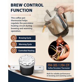 P04-303 Coffee Percolator Thermostat L194-27F 194°F, Copper
