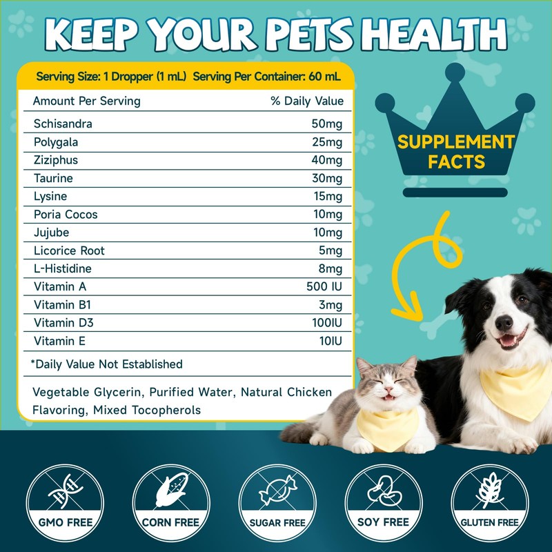 2PCS Calming Drops for Dogs & Cats - Feline Stress