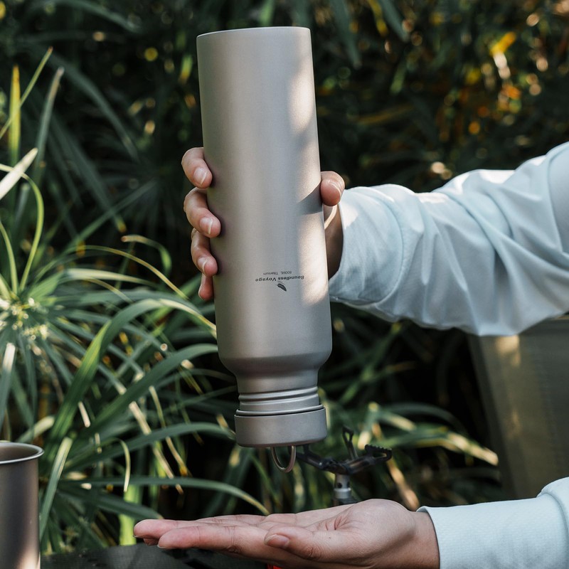 Boundless Voyage 800ml Titanium Sports Bottle with Titanium Lid Outdoor