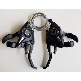 Unbranded SHIFTER SET HB ST-EF51-7 TRIGGER / V-BRAKE 2F 7x3 BLACK for 21 speeds
