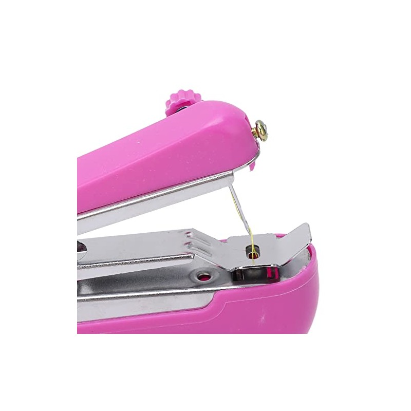 Pssopp Mini Single Stitch Handheld Sewing Machine, Pink, Hand Powered,