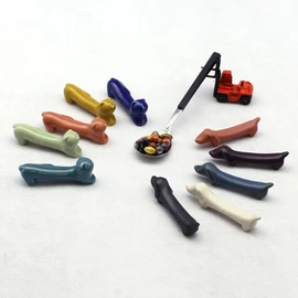 Dalsalt cute ceramic chopstick spoon holder, cat spoon holder (10 colors), blue / 달소금 귀여운 도자기 젓가락 숟가락 받침대 개냥이 수저받침(10color), 블루