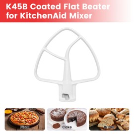 K45B Coated Flat Beater for KitchenAid 4.5-5 Qt Tilt-Head Mixer Attachments for Kitchen Aid Paddle Attachment, White