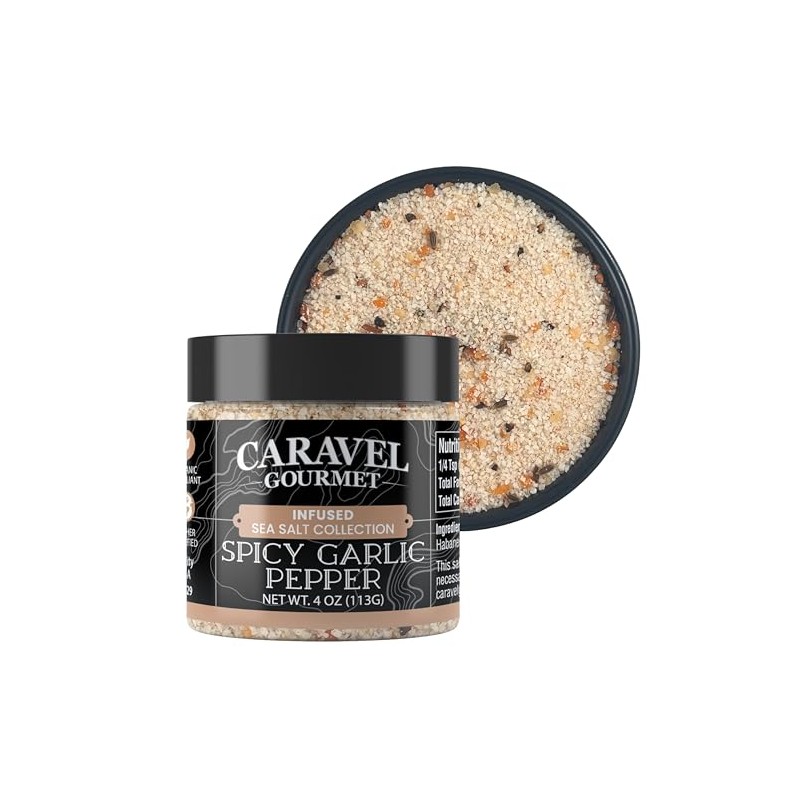 Spicy Garlic Pepper Sea Salt - 4 oz Jar