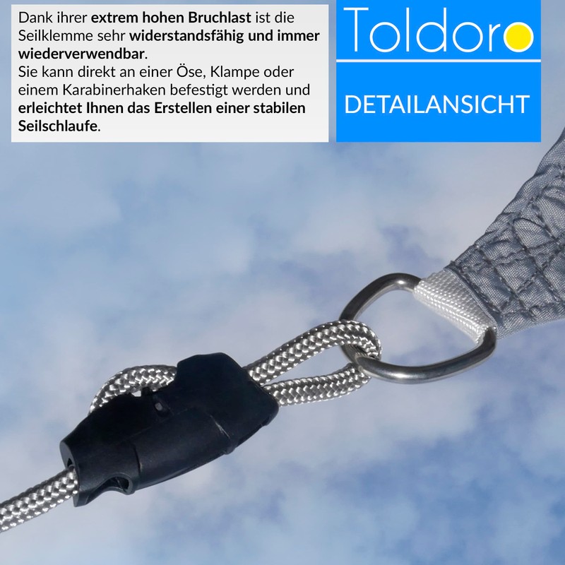 Toldoro Super Sharky Rope Clamp 8 mm Pack of 4
