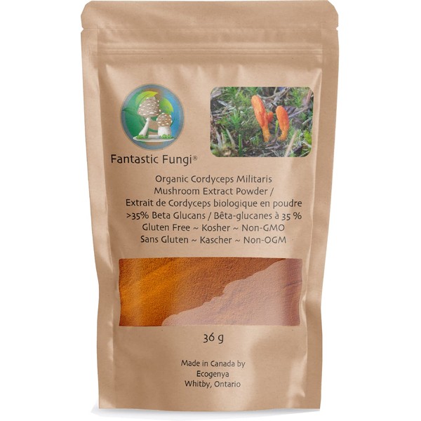 Cordyceps(Cordyceps Militaris) extract powder-36 grams-1 month supply-Fantastic Fungi® powdered organic,
