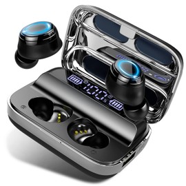 Wireless Headphones, Wireless Earbuds 140H Playtime Bluetooth 5.3 Headphones, Wireless Earphones in Ear HiFi Stereo Noise Cancelling Bluetooth Earbuds with Mic, USB-C IP7 Waterproof Headset for Sport