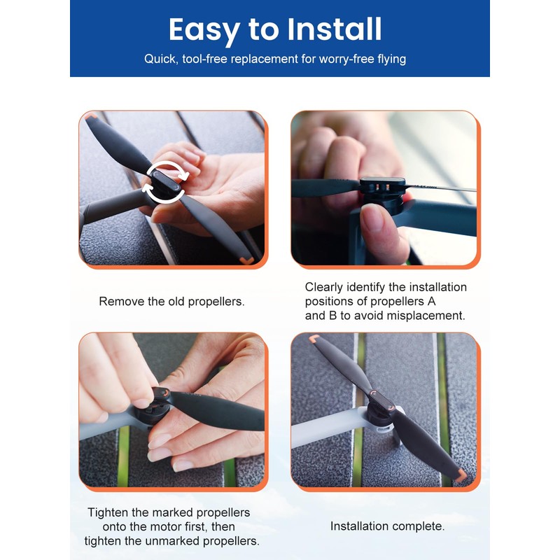 12Pcs Propellers Compatible with DJI Mini 5 Pro Accessories –