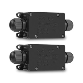 LemonBest 2pcs Waterproof Outdoor External 2 Way PG9 Electrical Junction Box Underground Cable Line Wires Power Cord Connector Protection