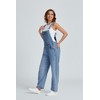 Ladyful Women's Denim Overall Casual Straight Wide Leg Bib Jeans