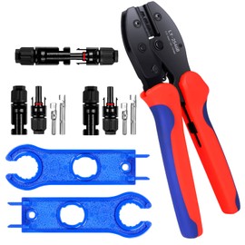 20 Pairs Solar Panel Connectors Kit with Crimper Tool - Professional Connectors Set Includes Crimping Pliers, 2 Wrenches & 40 PCS Male/Female Wiring Kits for Solar Systems Installation