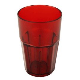 GET 9910-1-R-EC BPA-Free Faceted Plastic Tumbler, 10 Ounce, Red (Set of 4)