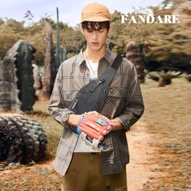 FANDARE Vintage Shoulder Bag Sling Bag School Travel Men Women Messenger Backpack Chest Bag Sports Bag Travels Outdoor Canvas, Black, L, Leisure Backpack