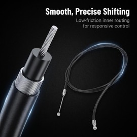 WaigN 1 Pair Black Bike Brake Cable, Front and Rear Brake Cable, Bike Brake Wire Set for Road Bike and Common Bike, Brake Parts, Bike Brake Cables and Housing, Cycling