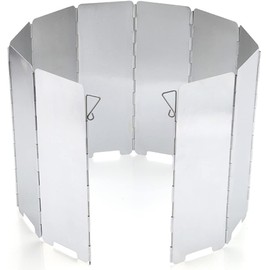 Audiofan Foldable Windshield for Camping, Mountain Climbing, BBQs, Picnics, Outdoors, Stovetops, Windshield, Storage Pouch, 33.5 x 9.4 inches (85 x 24 cm), 10 Sides