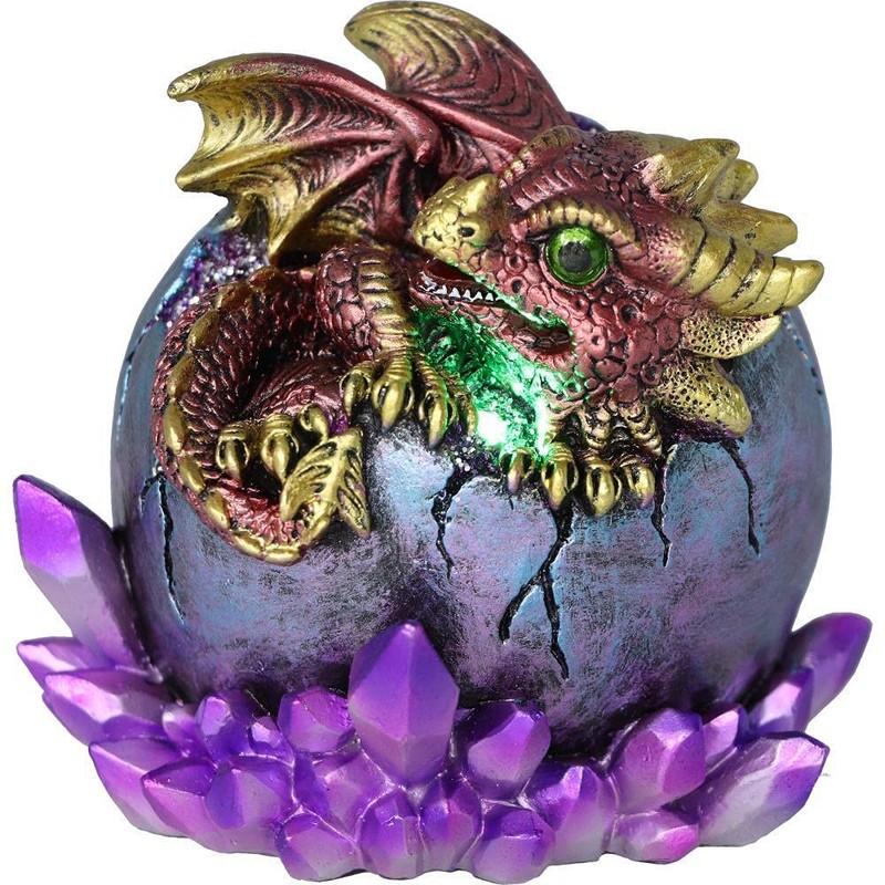 Nemesis Now Crimson Hatchling Glow Dragon Red Dragonling Crystal Figurine,