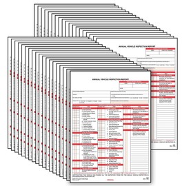 J. J. Keller 50-Pack, Annual Vehicle Inspection Report Forms, 2-Ply Carbonless Form, DOT Compliant