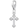 Rembrandt Charms Cross Charm with Lobster Clasp, Sterling Silver