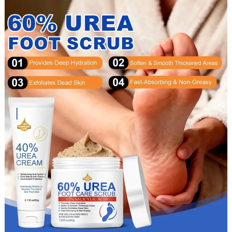 Set Crema Y Exfoliante Para Pies Con Urea 40% Y