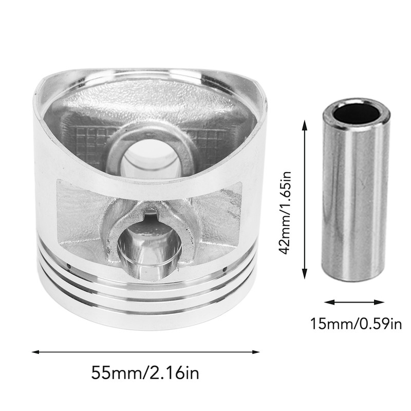55mm Engine Piston Kit 15mm Pin Rustproof Replacement for LIFAN