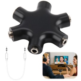 5-Jack Multi Kopfhörer Audio Splitter, Kopfhörer Verteiler mit 3.5mm Anschluss, Verbindet Bis Zu fünf Geräte Gleichzeitig Ideal für Klassenzimmer, Audio-Mixing Kompatibel mit Smartphones Tablets