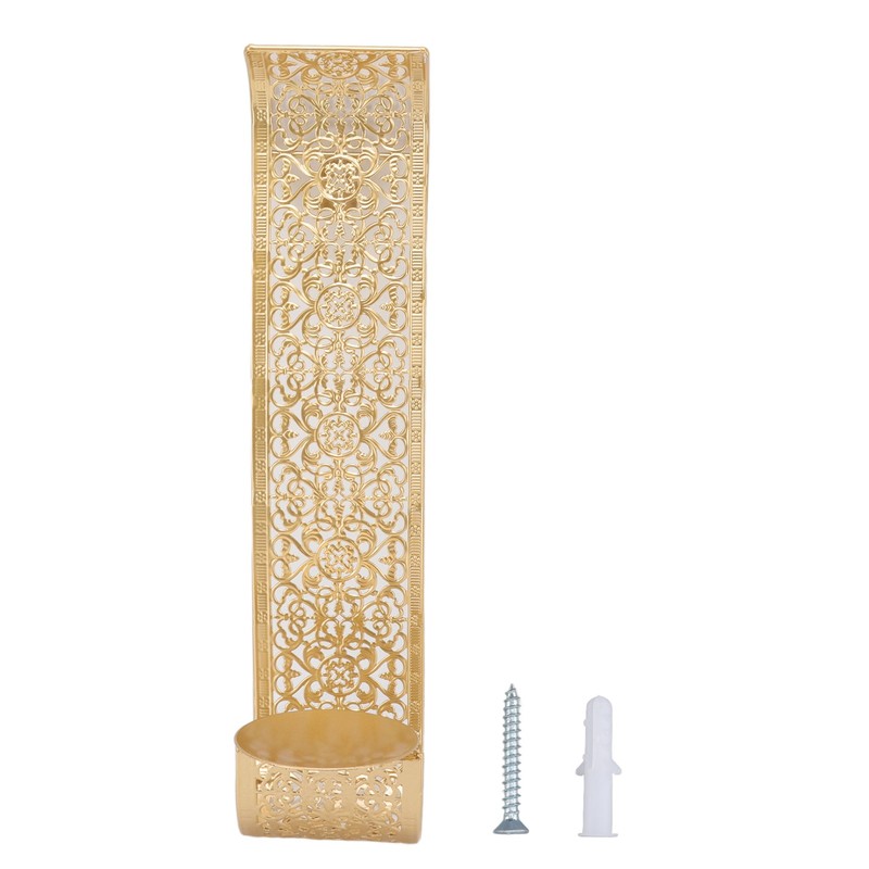 Shelving Solution Wall Sconce Candle Holder Gold Hollow Carved Exquisite