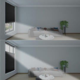 Changshade Top Down Bottom Up Shades,Blackout Cellular Shades Cordless,Top Down Bottom Up Cellular Shades,Honeycomb Blinds for Windows,Cellular Blinds Cordless,35Wide*72High,Black