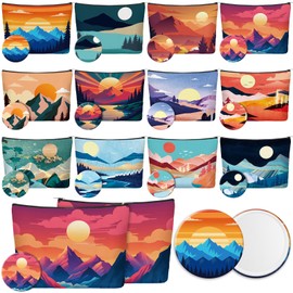 Roowest 24 Pcs Mountain Makeup Bag with Mirror Colorado Souvenir Gifts Bulk