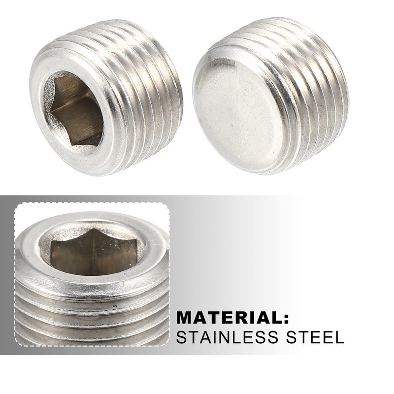 X AUTOHAUX 2 Pcs 3/8" NPT Male Thread Head Socket