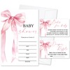 Pink Bow Baby Shower Invitation Set for Girls, 25 Set