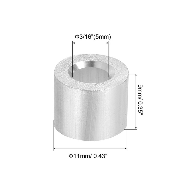 PATIKIL 20pcs 5mm Wire Rope Stop Sleeves Aluminum Crimp Loop