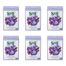 Fresh Violet Bar Soap by SoF Body Care (Formerly South of France Body Care) | Triple-Milled Soap with Shea Butter + Essential Oils | Vegan, Non-GMO Body Soap | 6 oz Bar | 6 Bars