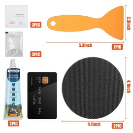 Trampoline Patch Repair Kit - 4.1'' Round Square Patches for Trampoline Mat Tears or Holes Garden Landscape Staple