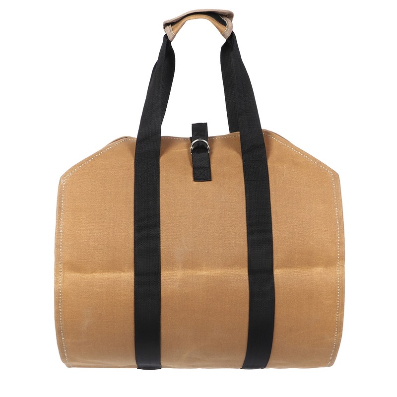 Waxed Canvas Waterproof Large Portable Firewood Holder Bag Log Carrier