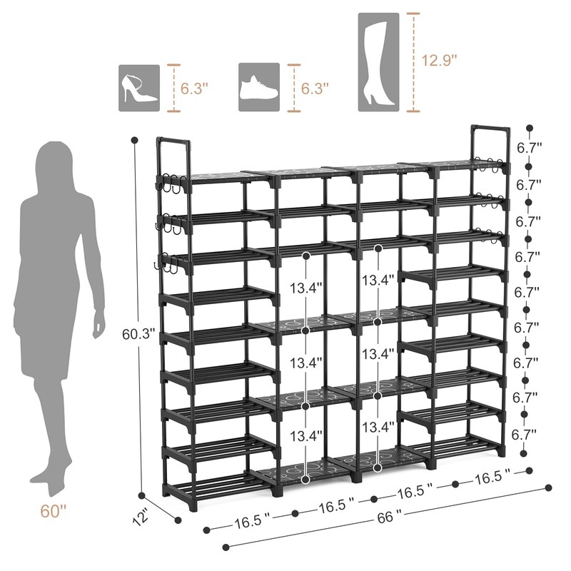 ROJASOP Large Shoe Rack Organizer for Entryway Closet 64-68 Pairs