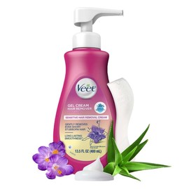 Veet Sensitive Skin Formula with Aloe Vera and Vitamin E, Dermatologically Tested Hair Removal Gel Cream 13.5 Fl Oz. for Legs & Body:_1 Pack
