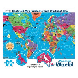 Re-marks Map of The World Deluxe Jigsaw Puzzle with Whimsy Pieces