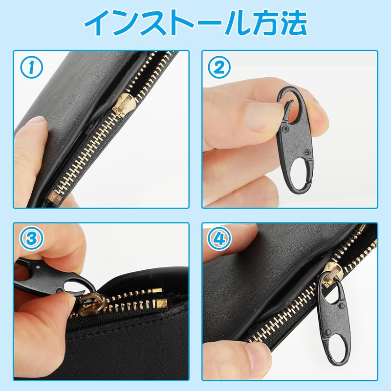 Doyime Zipper Clips (4 Pcs) Backpack Zipper Locks Double Opening