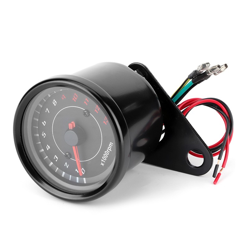 Universal 12V Vintage Motorcycle Tachometer Gauge LED Backlight Auto Accessory