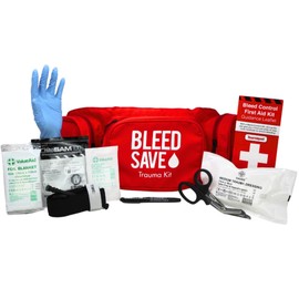 BLEEDSAVE Trauma Waist Bag with Enhanced Bleed Control Kit – Wearable Catastrophic-Bleeding Hip Pack w/Tourniquet, Chito-Sam Gauze, Trauma Dressing, CPR Shield & Foil Blanket | 570 × 190 × 80 mm