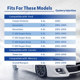 Gautory - Inyectores de combustible compatibles con Ford Crown Victoria Excursion F-250 F-350, Lincon Town Car, Mercury Grand Marquis 4.6L reemplaza 0280155917 CM5138, juego de 8 unidades