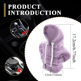 Wedcool Gear Shift Cover, Car Shift Cover, Shift Knob Hoodie, Winter Warm Mini Hoodie for Car Shifter, Funny Car Accessories Shift Knob Cover Universal for Most Cars (Purple)